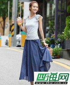 头条的蓝色长裙图片大全,蓝色长裙美图赏析